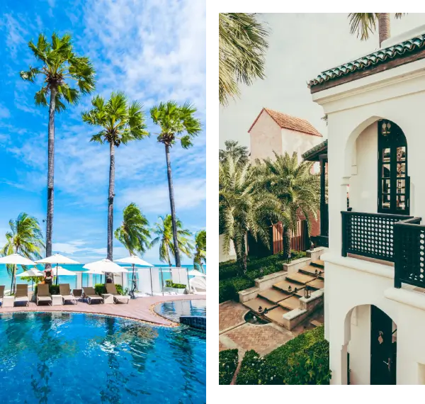 New Project (1) Oahu oceanfront suites at Ko Olina resort and private condominium complex. Amenities include a salt water lap pool and family-friendly winding pool with sandy bottom.